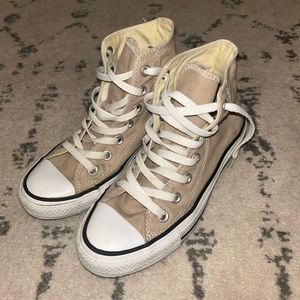 Beige high top converse